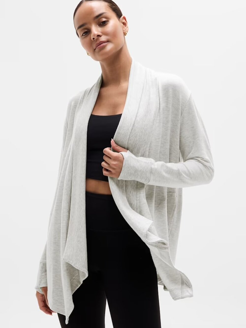 Athleta Pranayama Restore Wrap Light Grey Heather M
